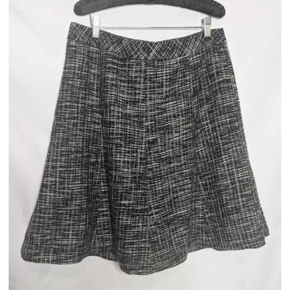 Coldwater Creek Womens 14 Black White Tweed Aline Skirt Corpcore darkacademia